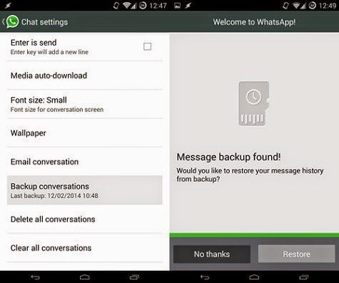 WhatsApp Chats Conversation Backup