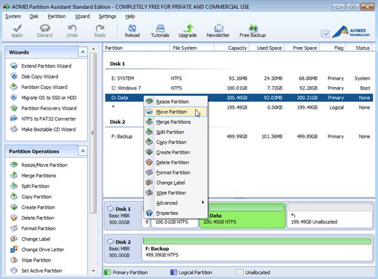 AOMEI Partition Assistant Software