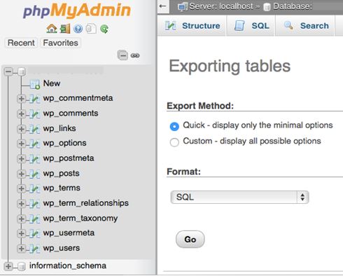 Database Export Method