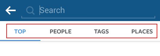 Instagram Search Option Bar