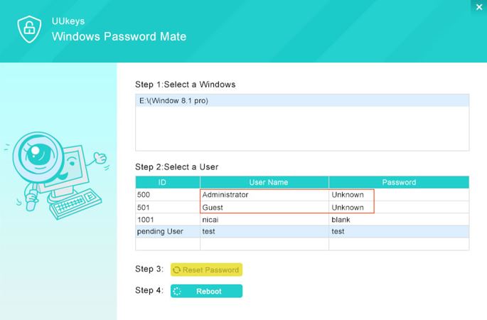 UUkeys Windows Password Mate Tool