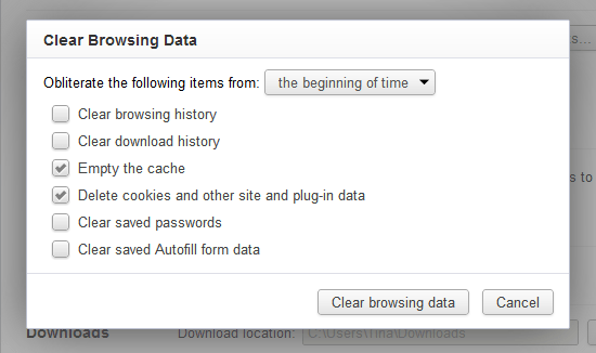Clear the Browsing Data