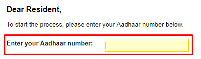 Enter Your Aadhar Card Number