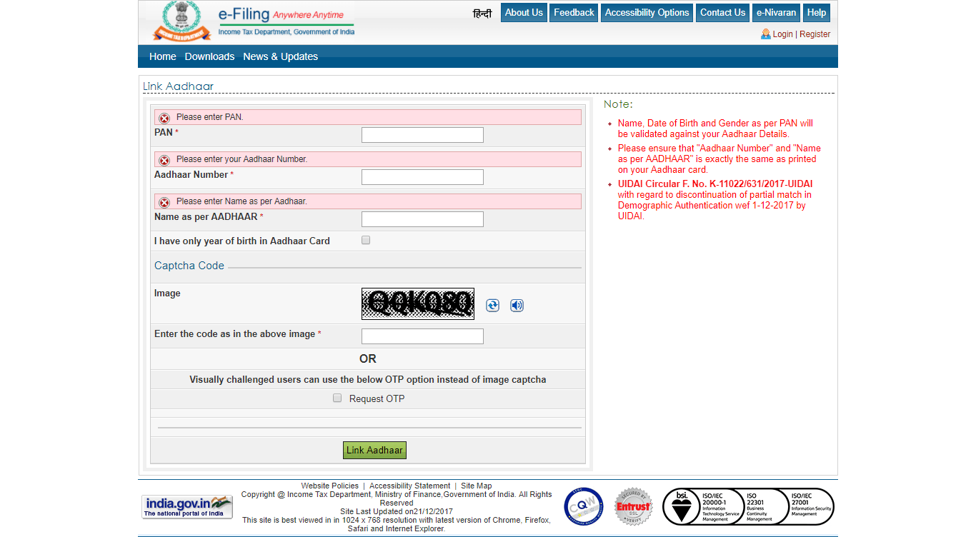 Income Tax Department Official Website