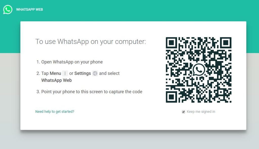 whatsapp web log in