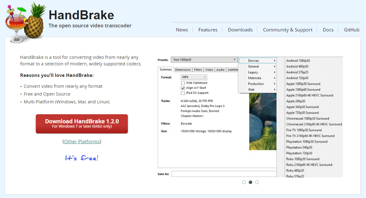 HandBrake - Downloadable software