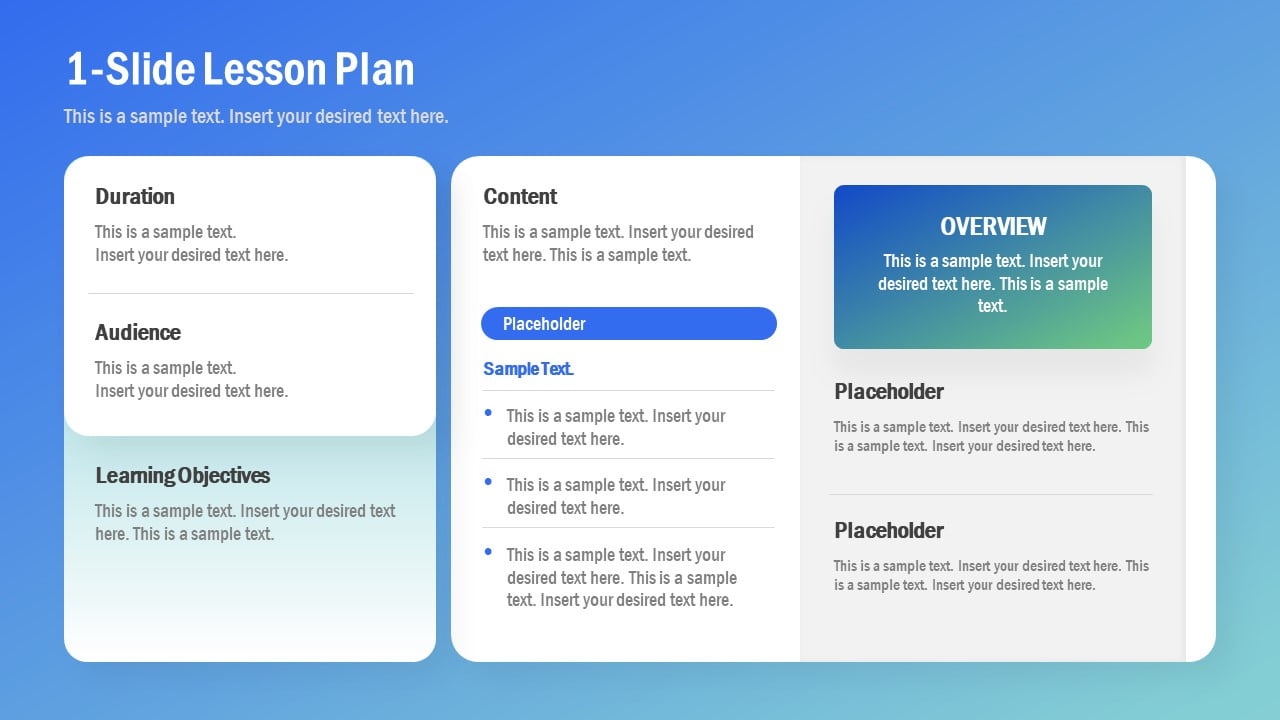 The 1-Slide Lesson Plan PowerPoint Template