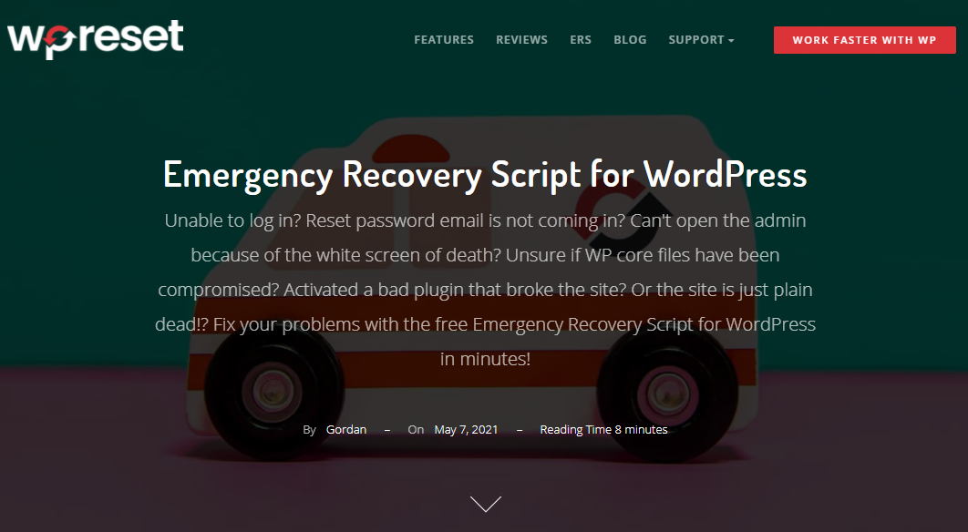 Emergency Recovery Script for WordPress