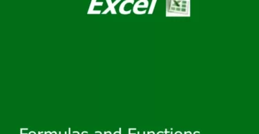 Formulas and Functions in Excel