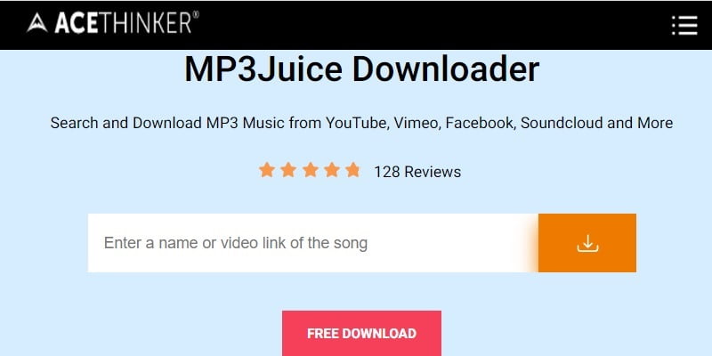 Acethinker mp3juice downloader interface